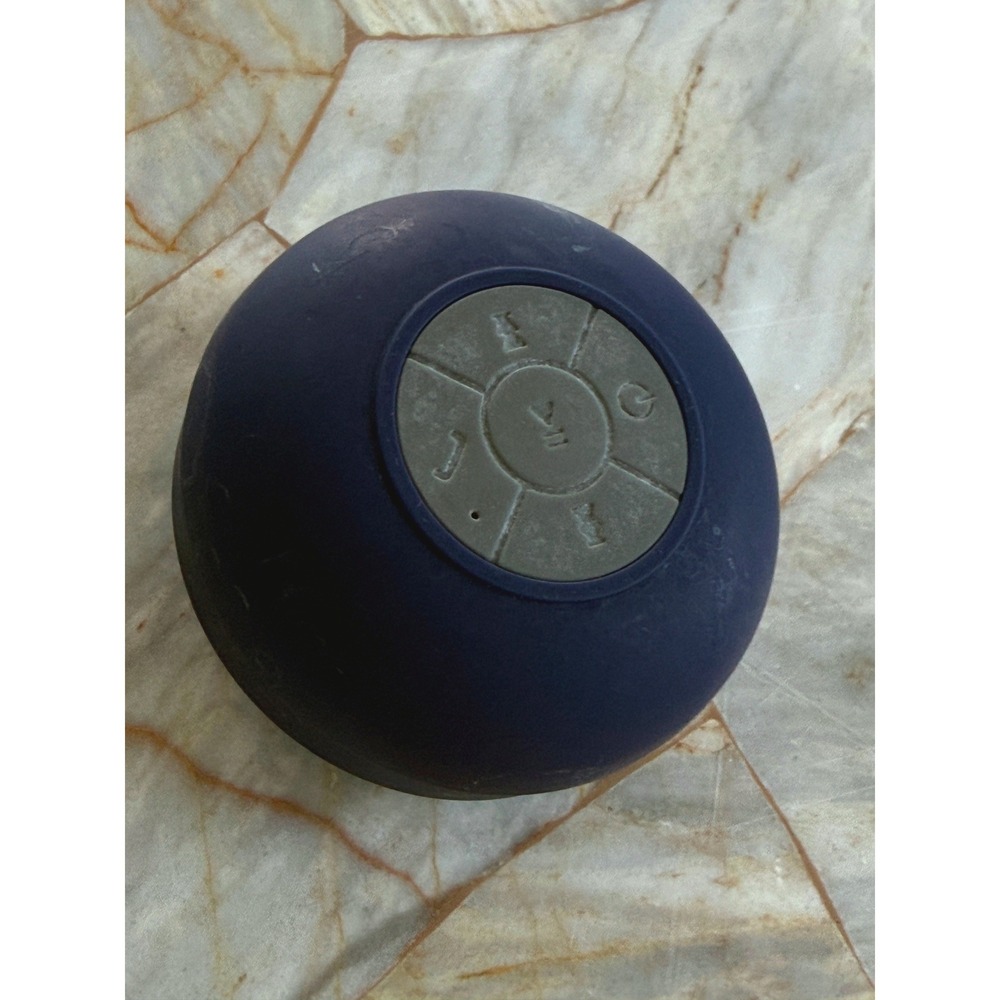 Navy Blue Waterproof Bluetooth Shower Speaker with Suction Cup Mount
